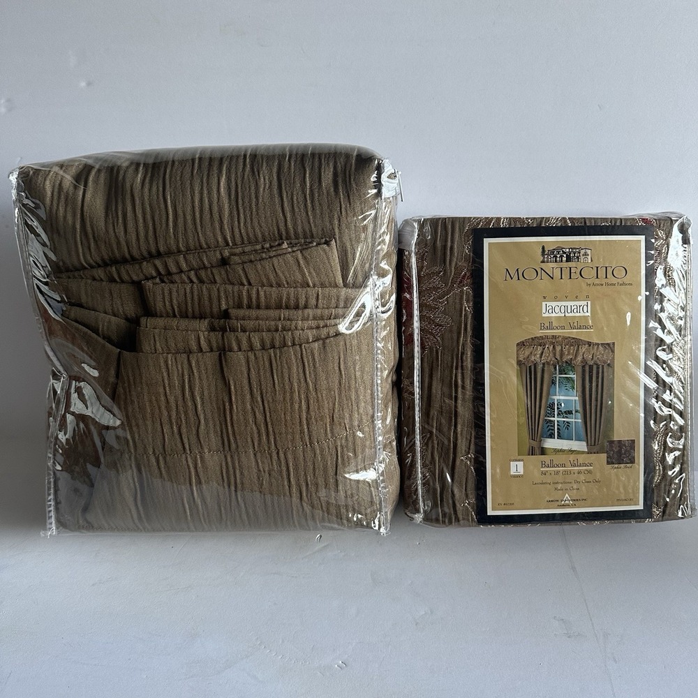 Montecito by Arrow‎ Home Fashions"Sophia Olive"Woven Jacquard Curtains84"X42"